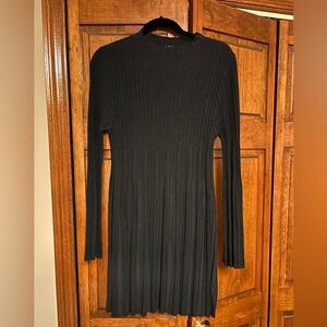 Black Ribbed Knit Dress